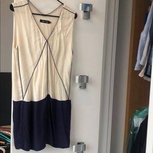 Beautiful navy and white shift dress